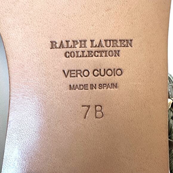 Ralph Lauren Purple Label Maralyn Raffia Ankle Strap Sandal Size 7B - Picture 6 of 9